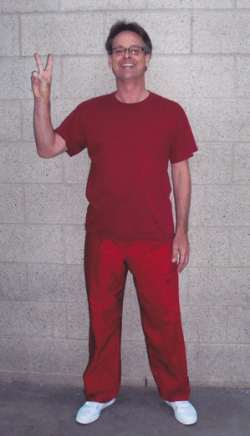Marc Emery in his prison garb at North Fraser Pretrial Centre.